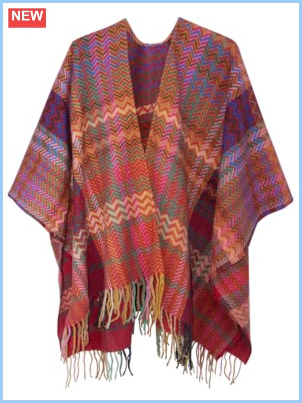 Women's Polyester Open Front Poncho Cape Pashmina Shawl Wrap
